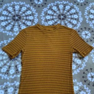 Mustard color yellow skin tight shirt